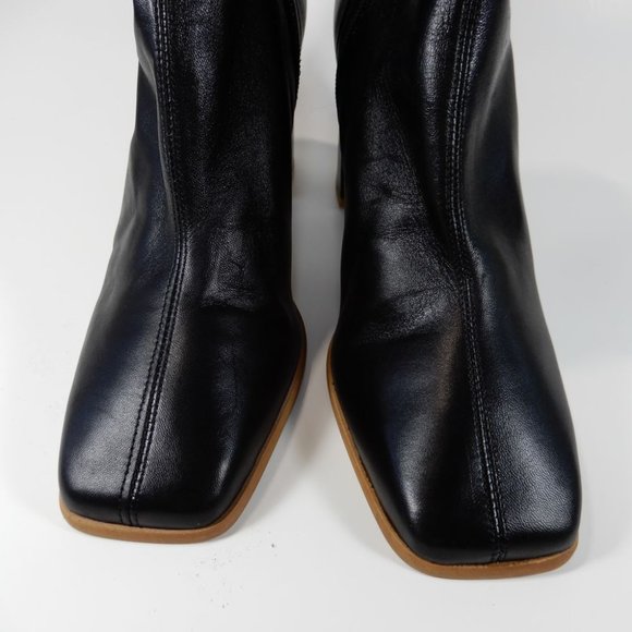 FREE PEOPLE Sienna Square Toe Ankle BOOTS Size 40 9.5 10 Black Leather NEW $198 - Picture 16 of 16